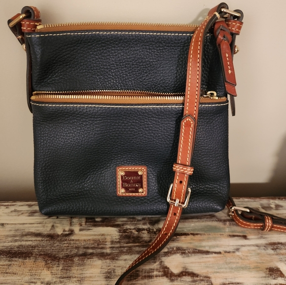 Dooney & Bourke Pebble Grain Letter Carrier Crossbody Midnight Blue - Picture 10 of 16